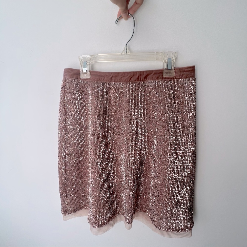 Nude/ Pink Sequin Free People Skirt - size 4